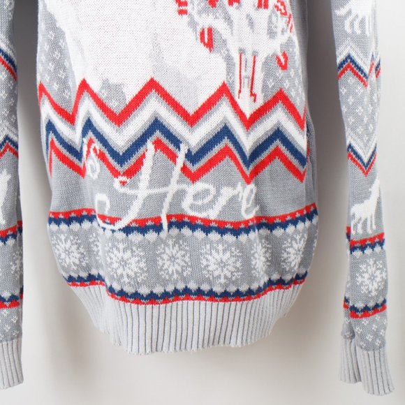 Game of Thrones Winter Is Here White Direwolf Gray Pullover Ugly Sweater XS - Picture 3 of 7